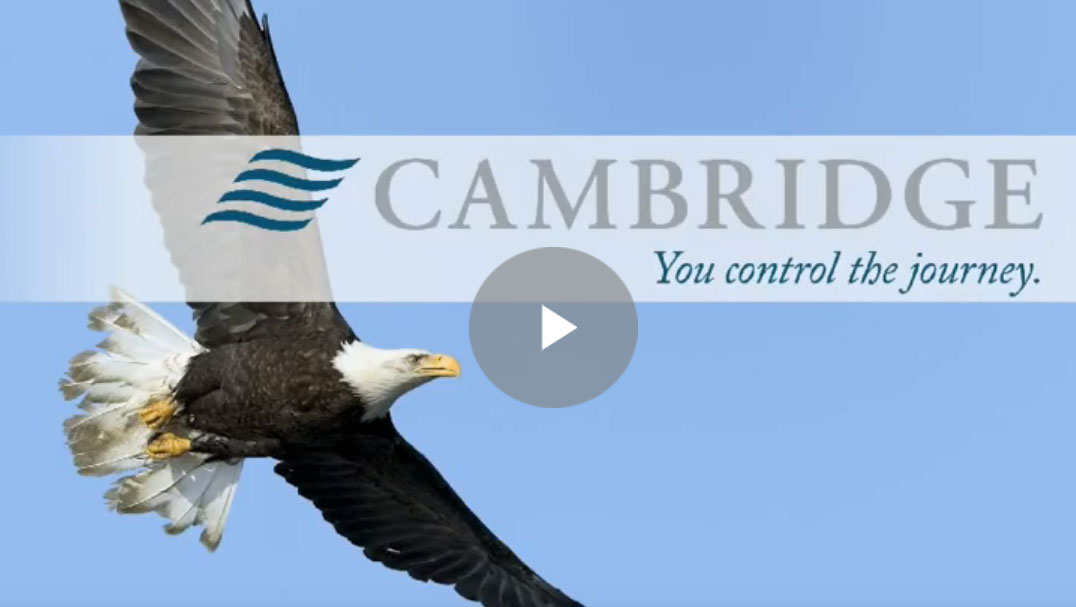 A bald eagle flying in the sky with a blue background.